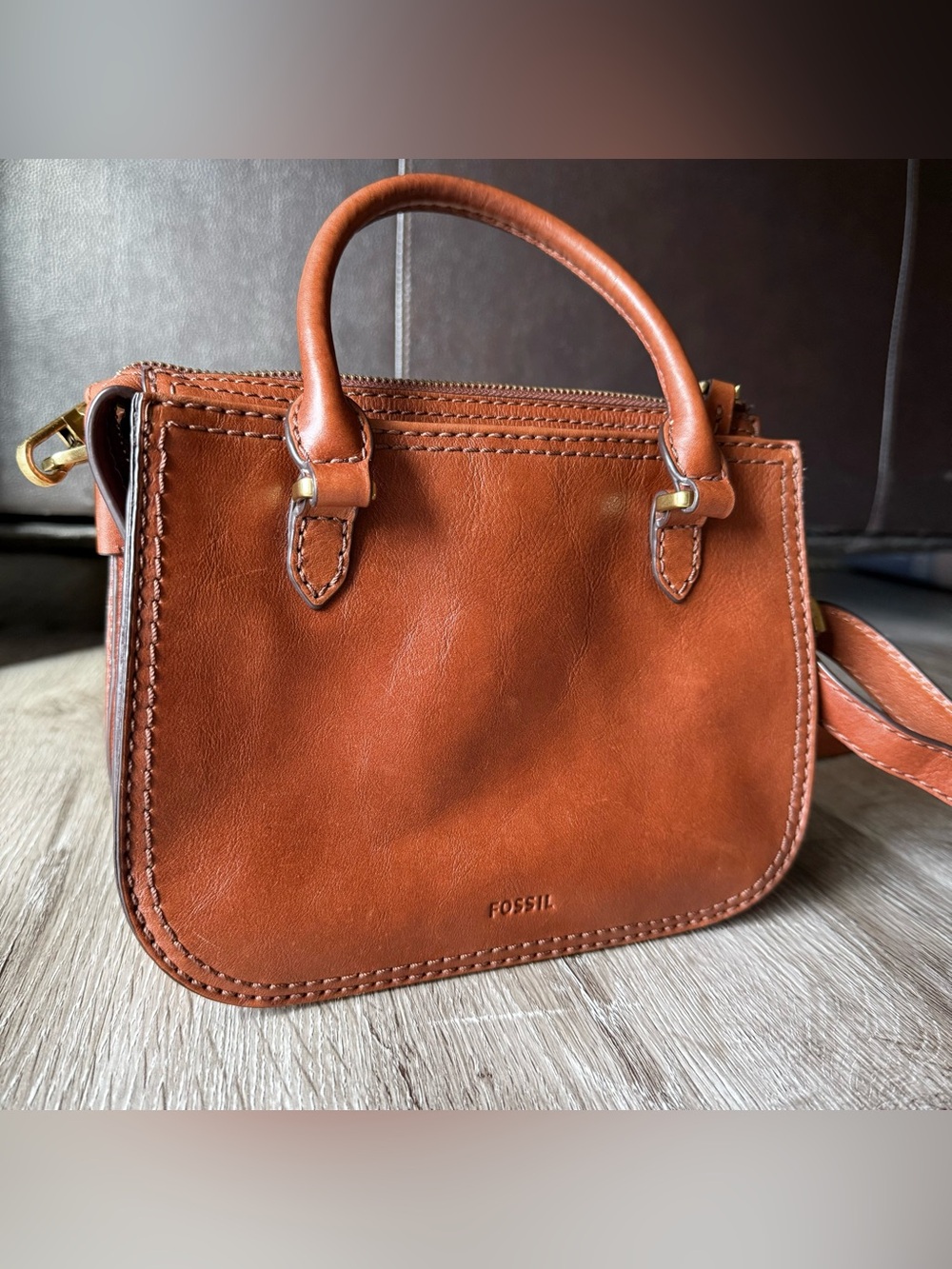 Fossil Ryder Leather Mini Satchel Bag in Brown - Picture 5 of 11